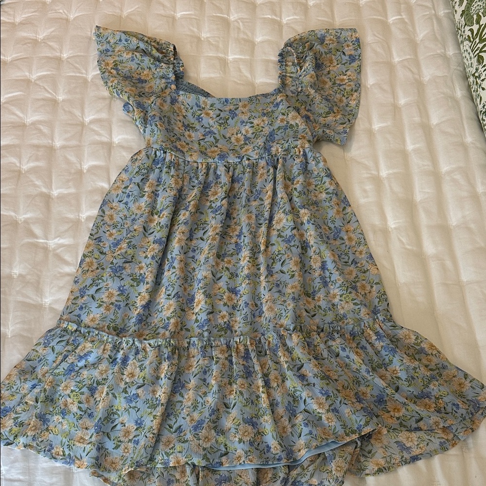 Altar'd State Blue and Yellow Floral Dress